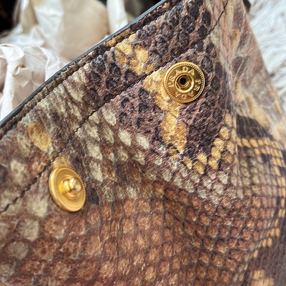 Prada Python Snake Pattern Large Leather Tote Bag - image 7